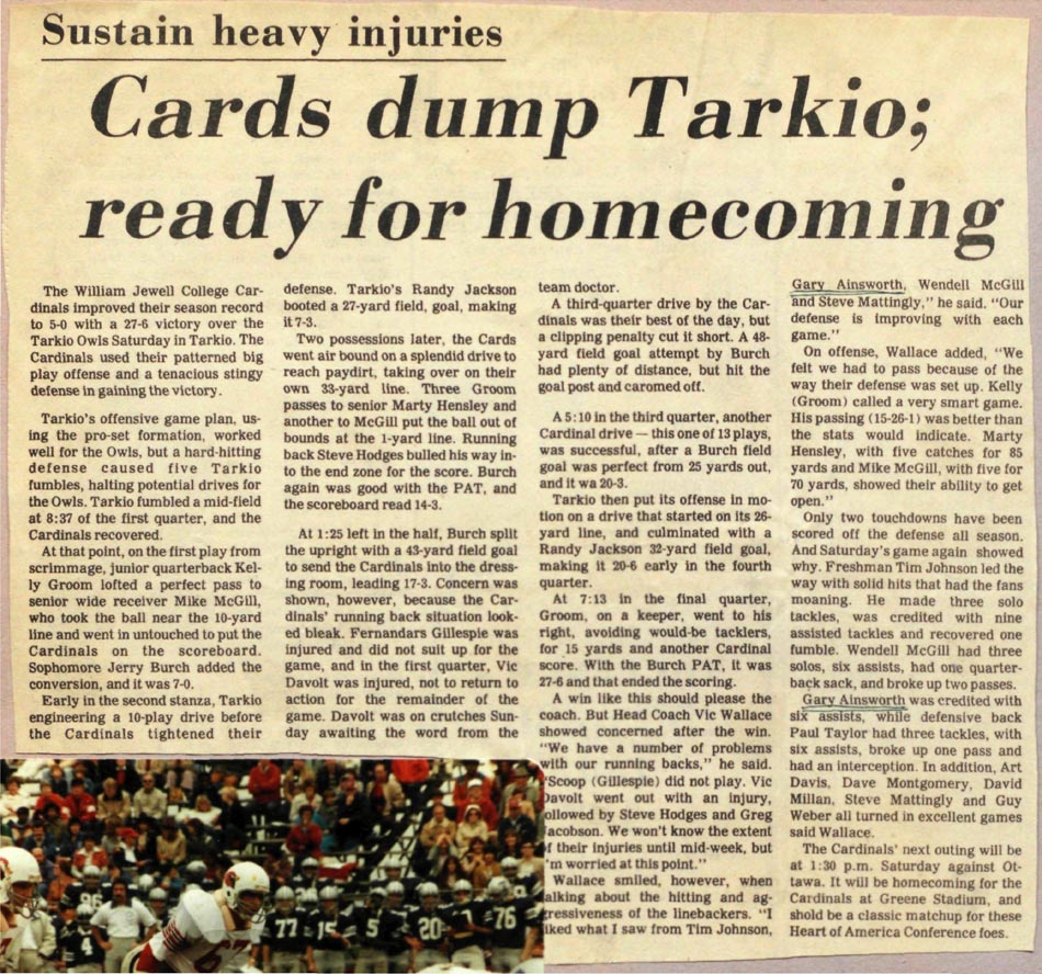 Newspaper Articles Cardinal Football