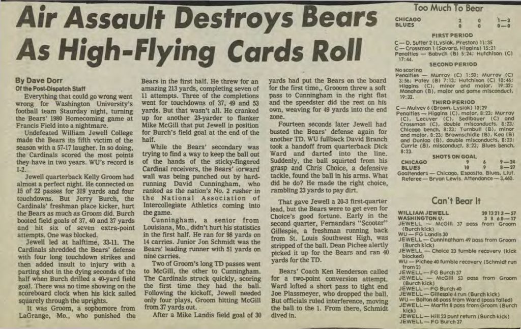 1980 Wash U news article