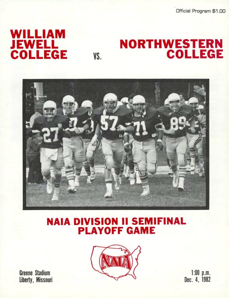 1982 Northwestern IA Playoff Program