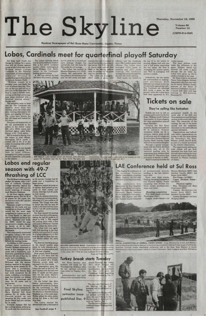 1982 Sul Ross news articles